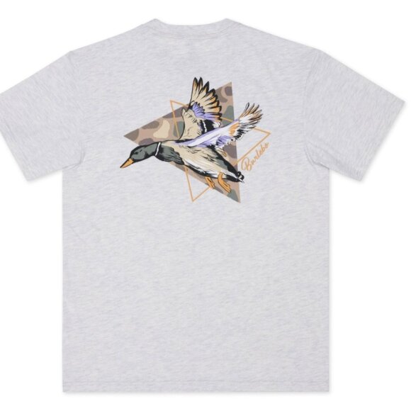 BURLEBO Pintail Triangle Diving Duck Short Sleeve Shirt in Ash Grey - Picture 2 of 4